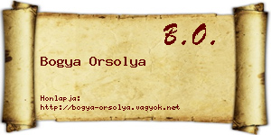 Bogya Orsolya névjegykártya